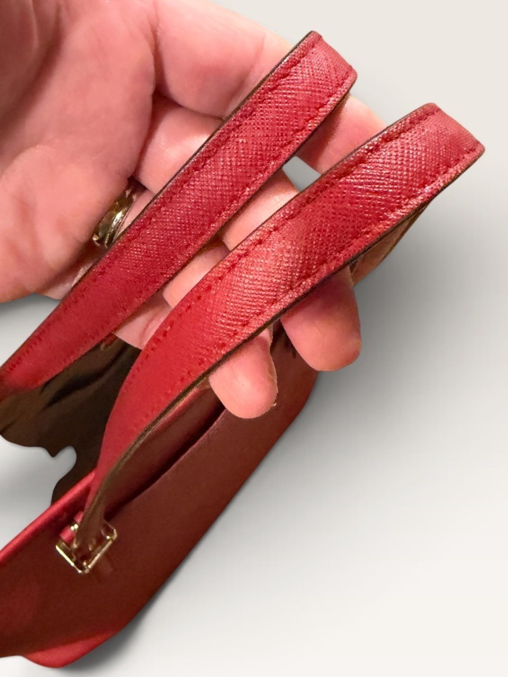 Michael Kors Red Saffiano Tote Bag - Picture 6 of 13